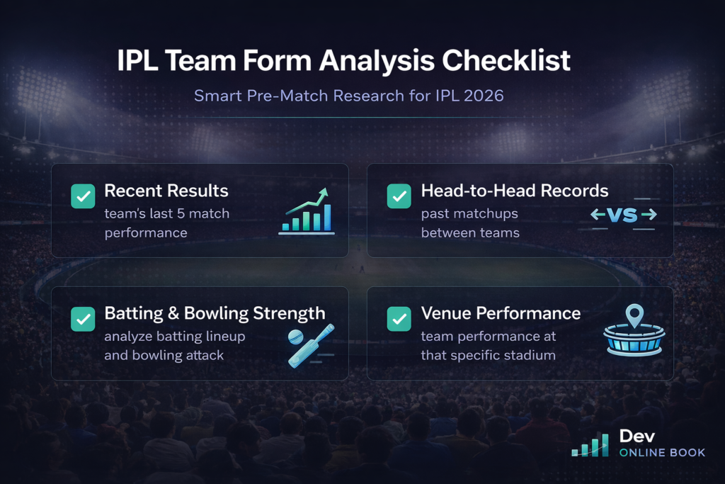 IPL team form analysis for cricket betting