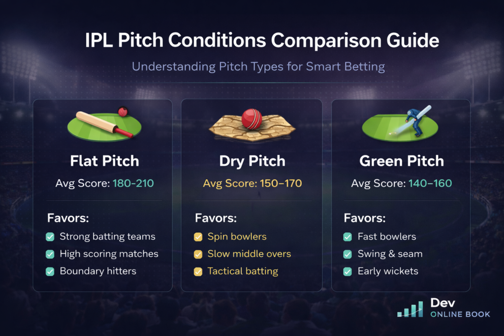IPL pitch conditions cricket betting guide