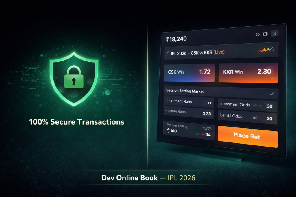 Live cricket betting dashboard interface showing IPL match odds and betting markets