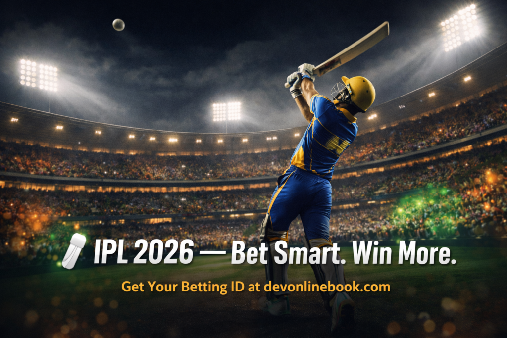 IPL cricket match action — batsman hitting a six with stadium crowd celebrating