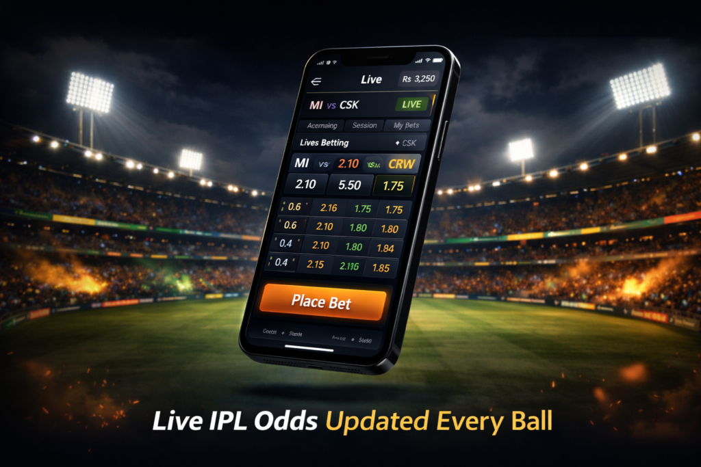 IPL betting mobile interface dashboard – live match odds on smartphone