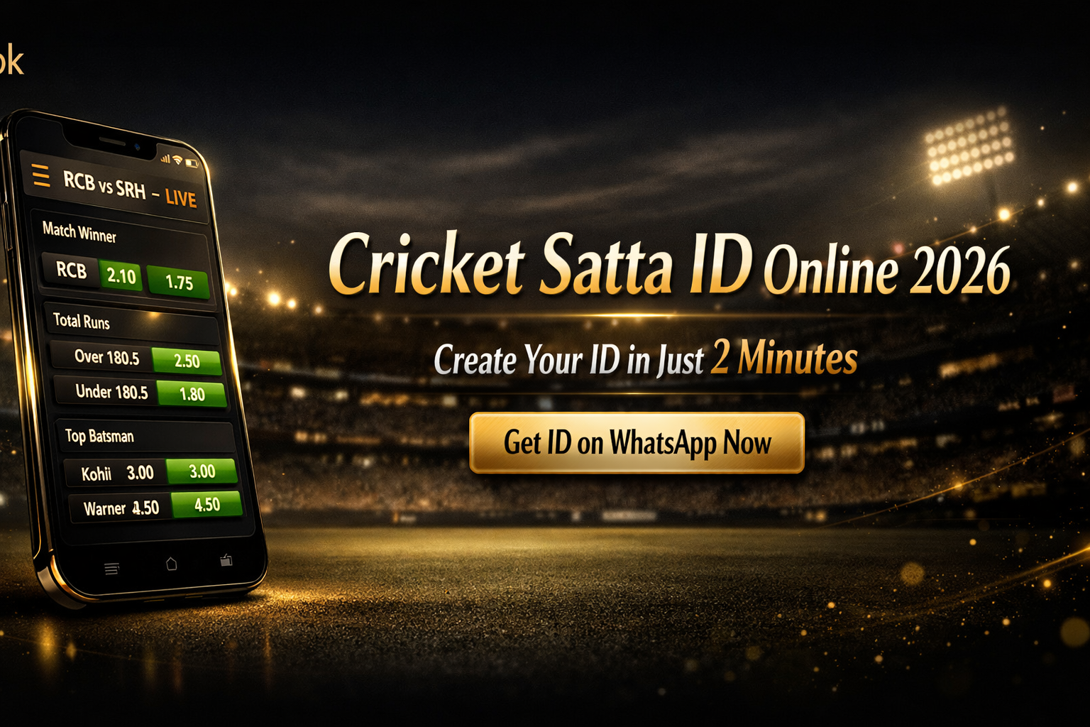 Cricket Satta ID Online 2026 — Create Instantly on Dev Online Book